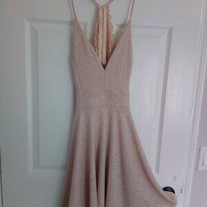 Beautiful pale pink maybe even champagne colored glitter dress